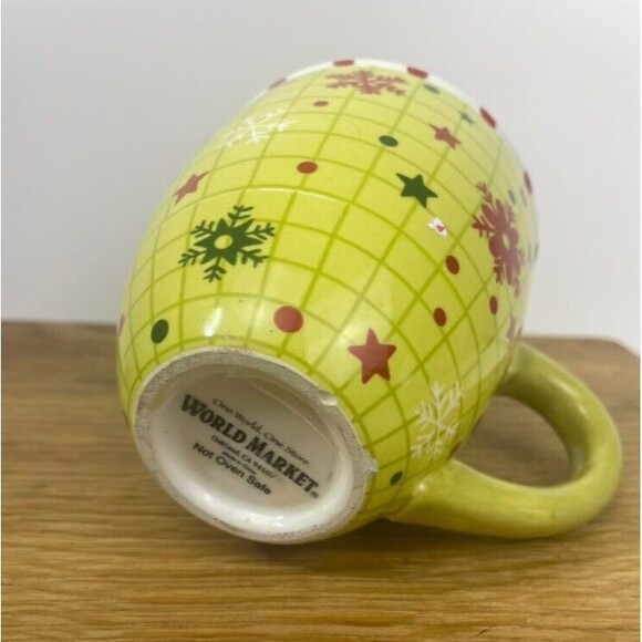 World Market 3D Surprise Tree Inside Checked Snowflake Christmas Holiday Mug - Picture 7 of 11